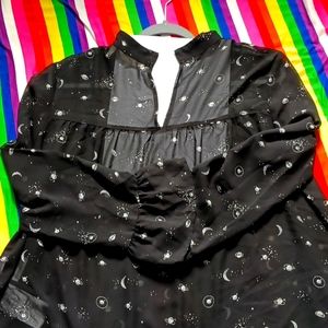 Black and white blouse